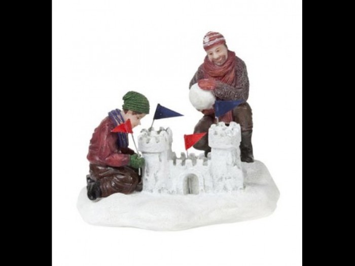 Afbeelding bij LuVille Bart making snowcastle with his dad